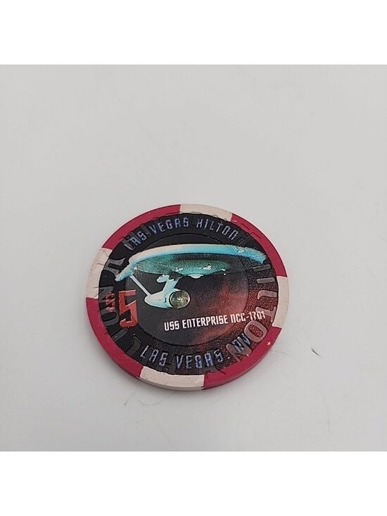 $5 Las Vegas Hilton USS Voyager Star Trek Casino Chip 2005 NICE!!